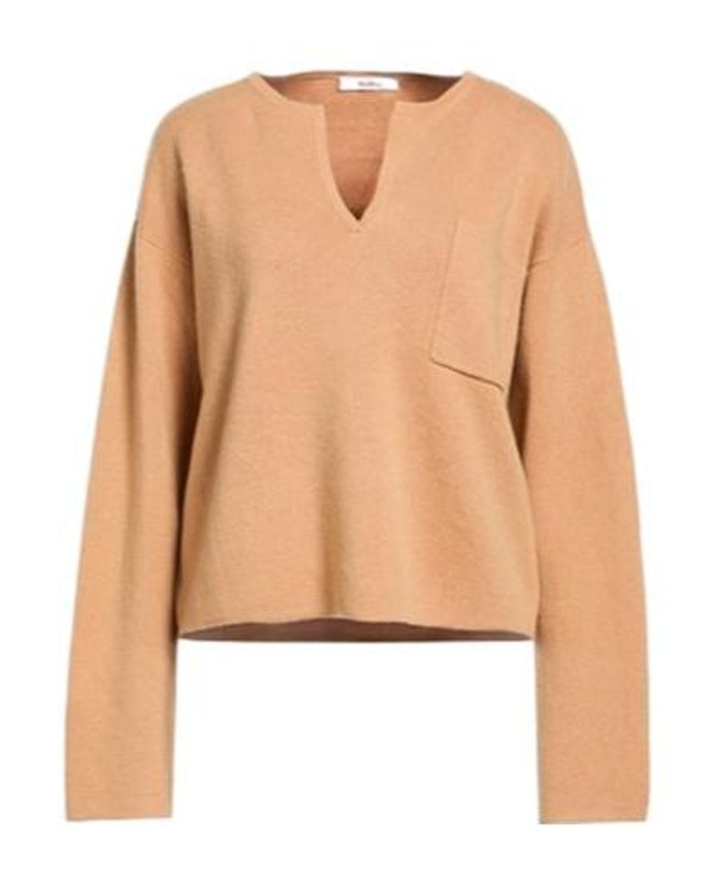 Max Mara Natural Solid-Color Knitted Top