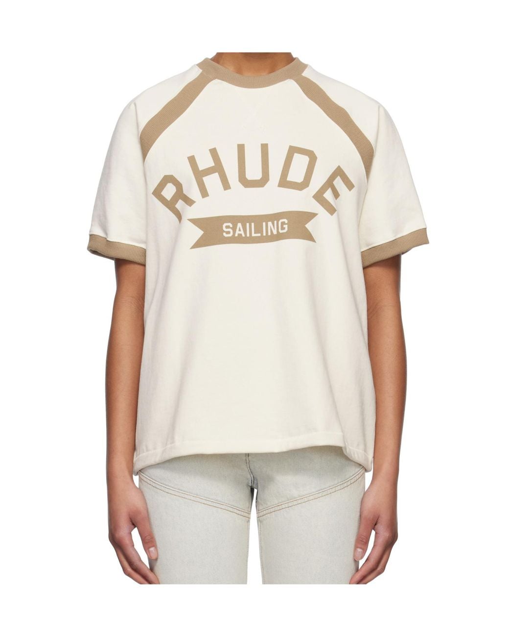Rhude White Round Neck Short Sleeve T-Shirt