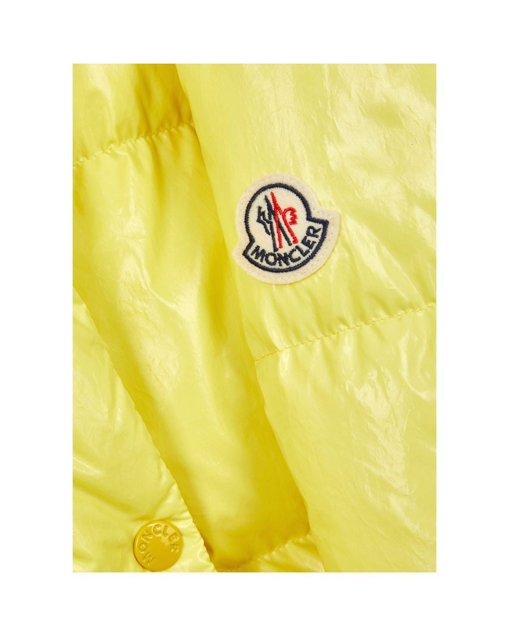 Moncler Yellow Cotton Short Puffer Jacket
