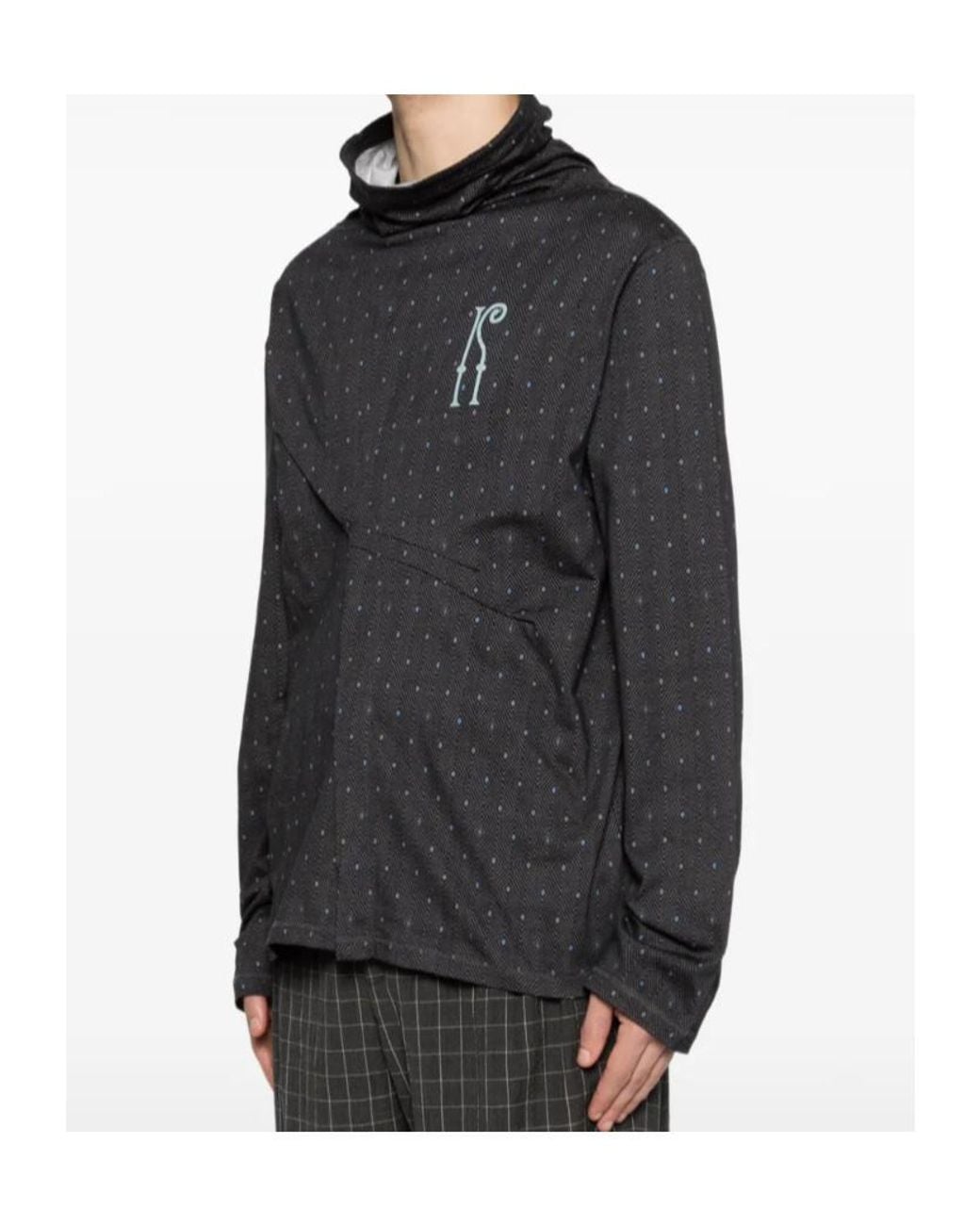 Kiko Kostadinov Black Draped Patterned Knitted Sweater for men