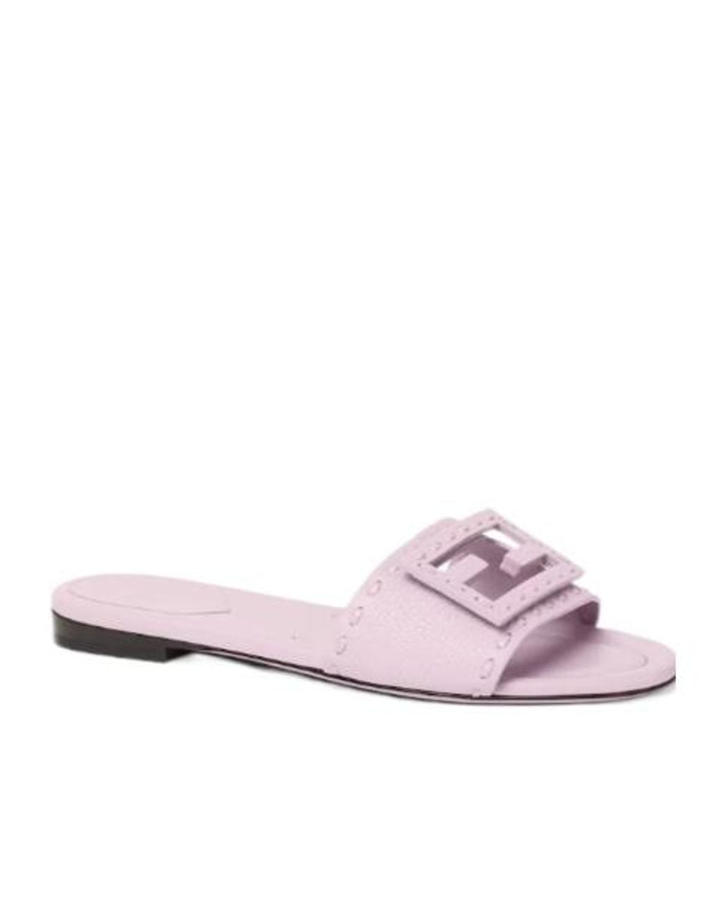 Fendi Pink Baguette Ff Slip-On Slides