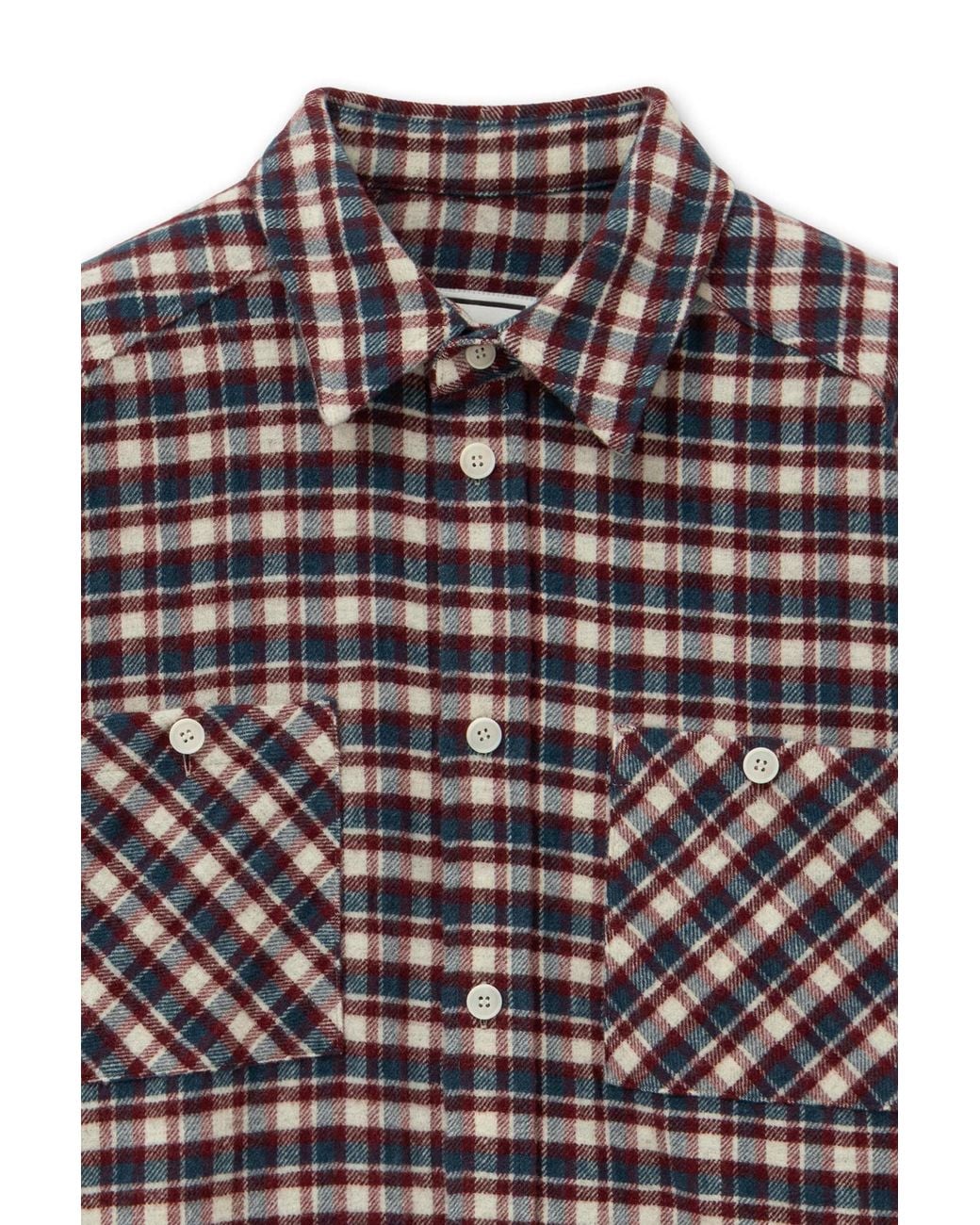 Wooyoungmi Brown Plaid Wool Shirt for men