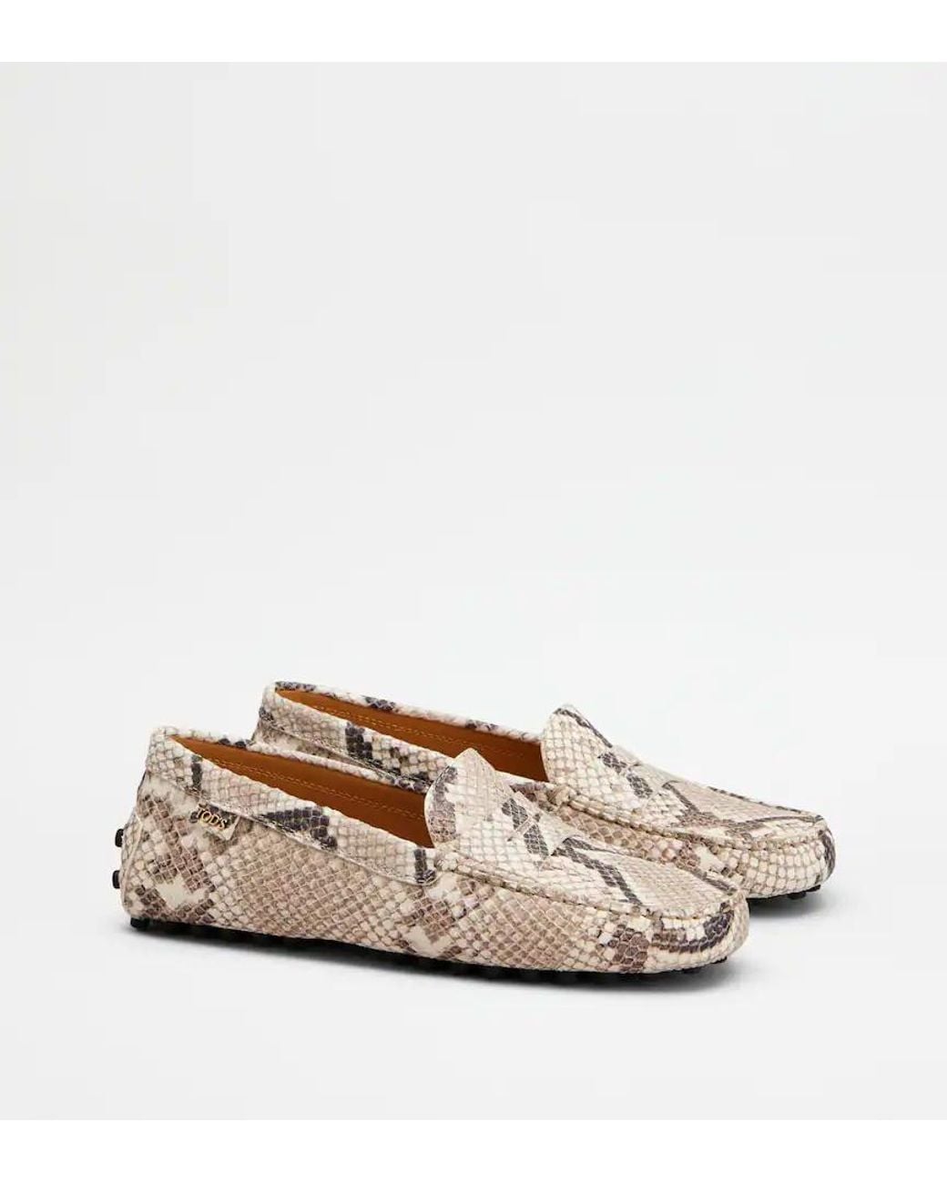 Tod's Natural Snakeskin-Effect Gommino Loafers