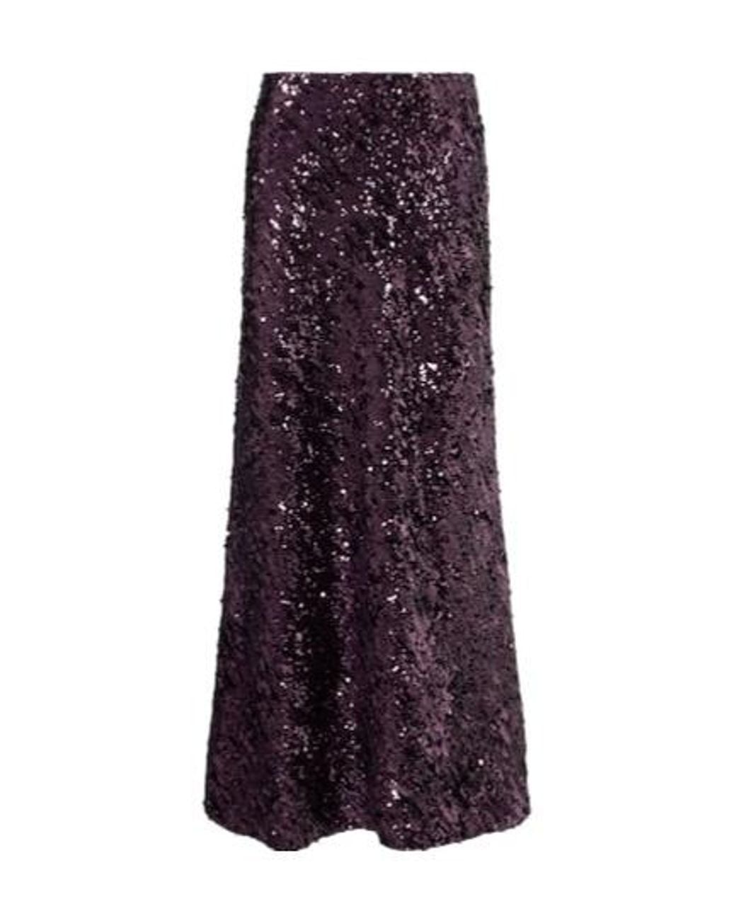 Rabanne Purple Sequined Maxi Skirt