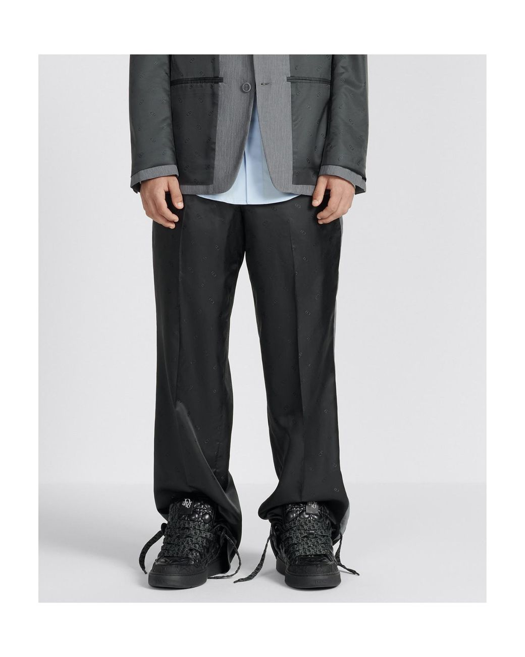 Dior Gray Homme Button Detailed Straight Leg Pants for men
