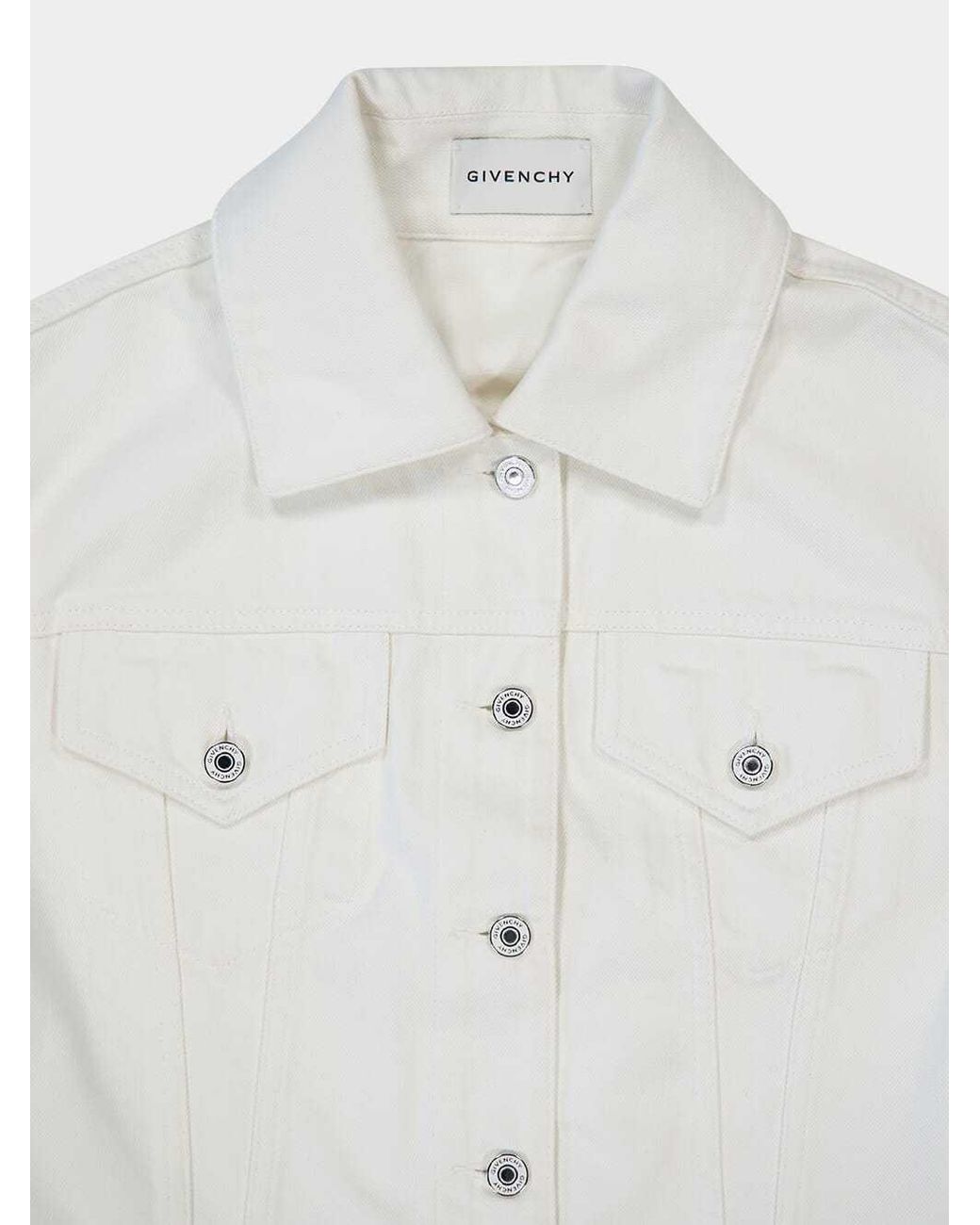 Givenchy White Cropped Denim Jacket