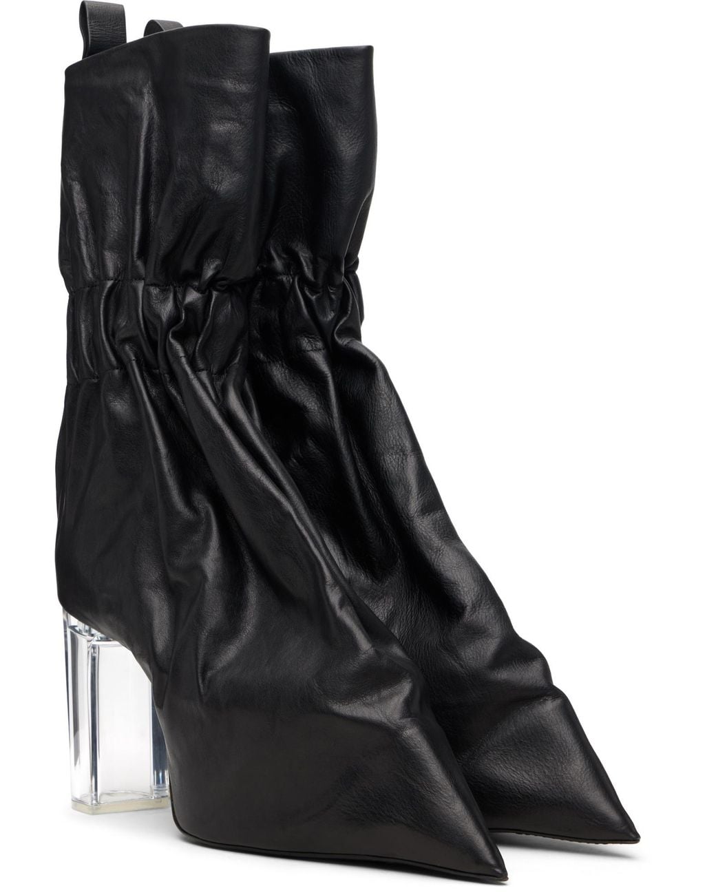 Rick Owens Black Temple Tied Taquito Mid-Calf Boots for men