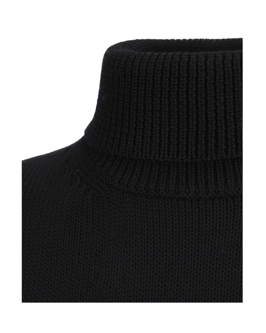 Roberto Collina Black Turtleneck Knit Sweater for men