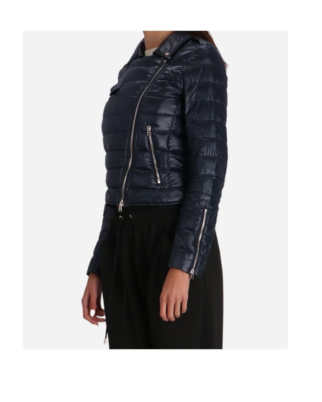 Herno Blue Zip Quilted Jacket