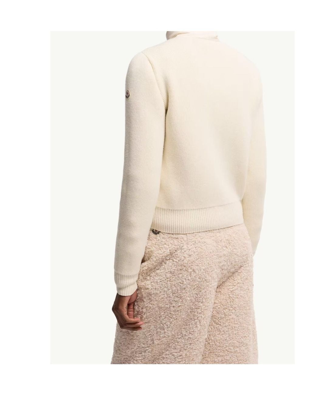 Moncler Natural Zip-Up Padded Cardigan