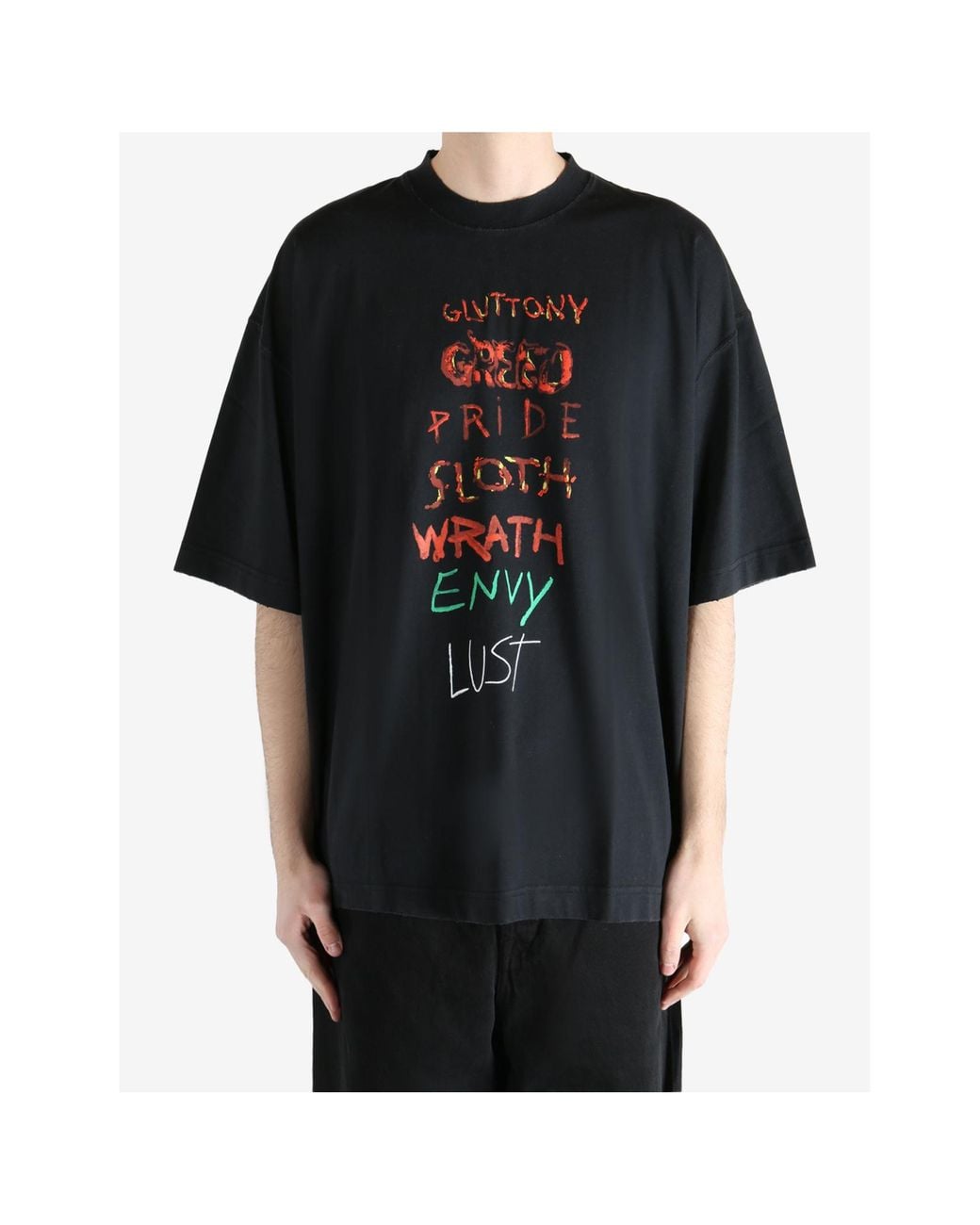 Vetements Black Print T-Shirt for men