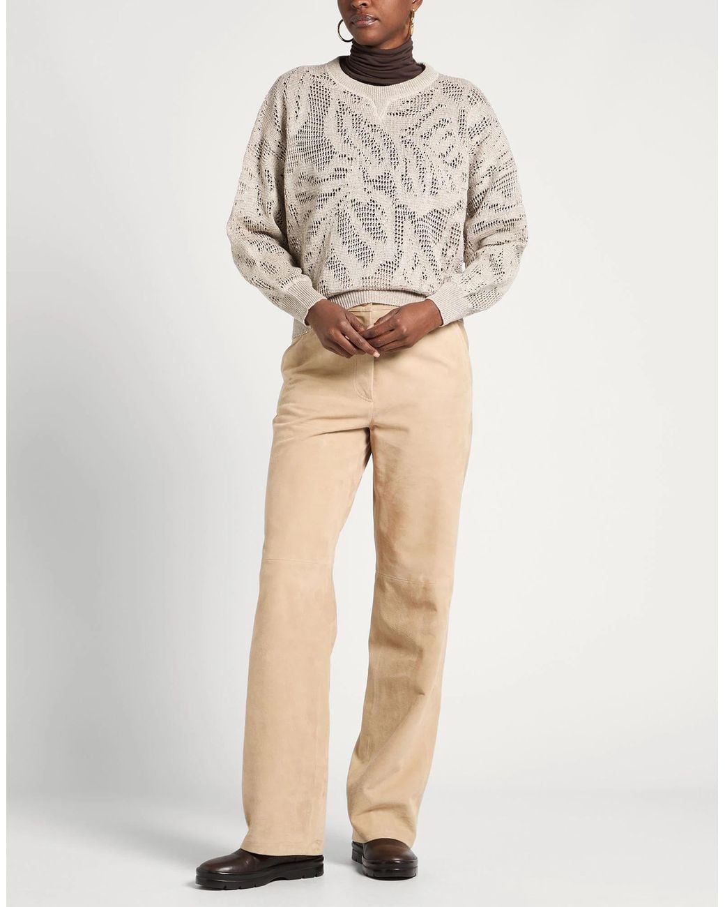 Brunello Cucinelli White Minimalist-Colored Knit Top