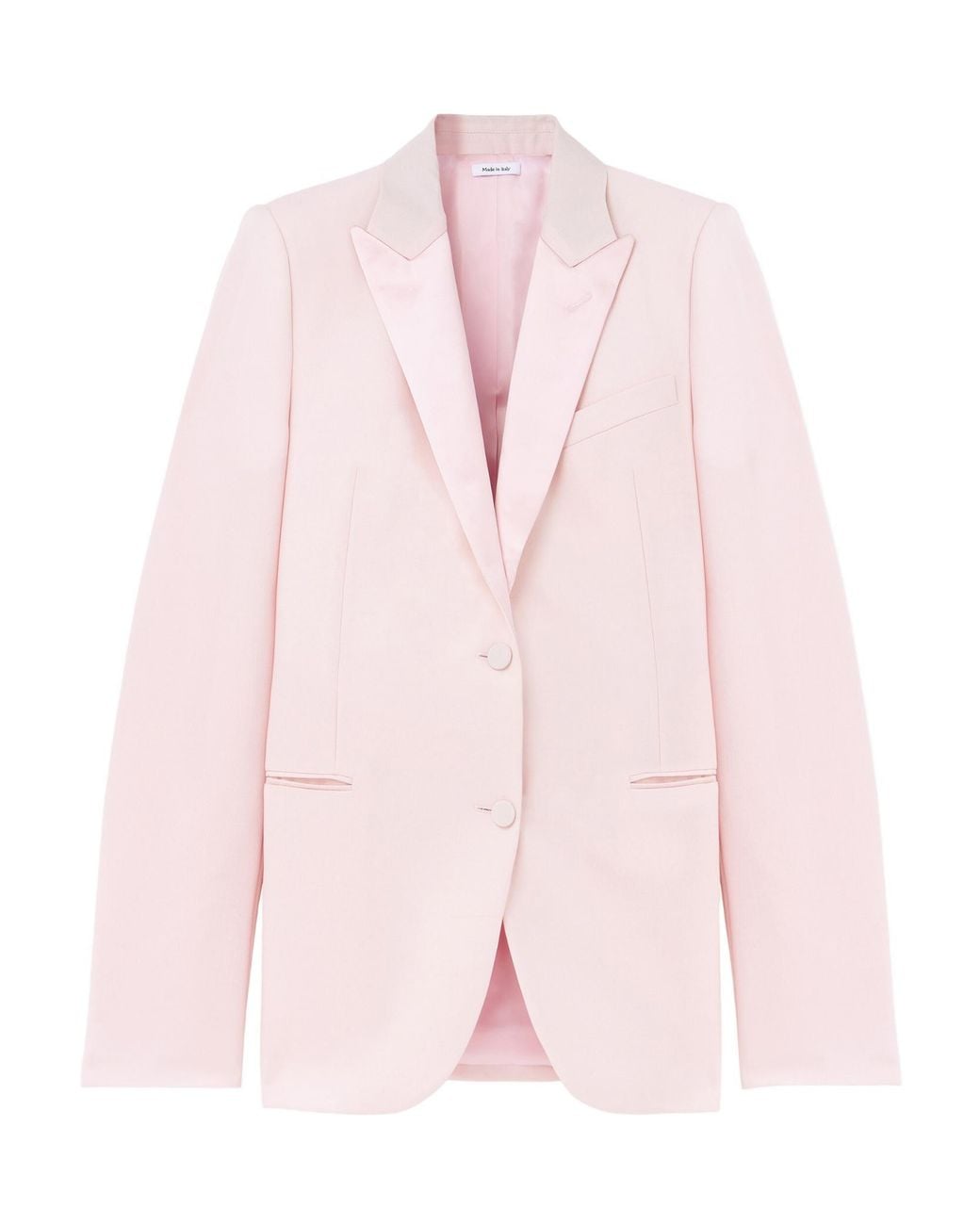 McQueen Pink Wool Ruffle Asymmetric Blazer