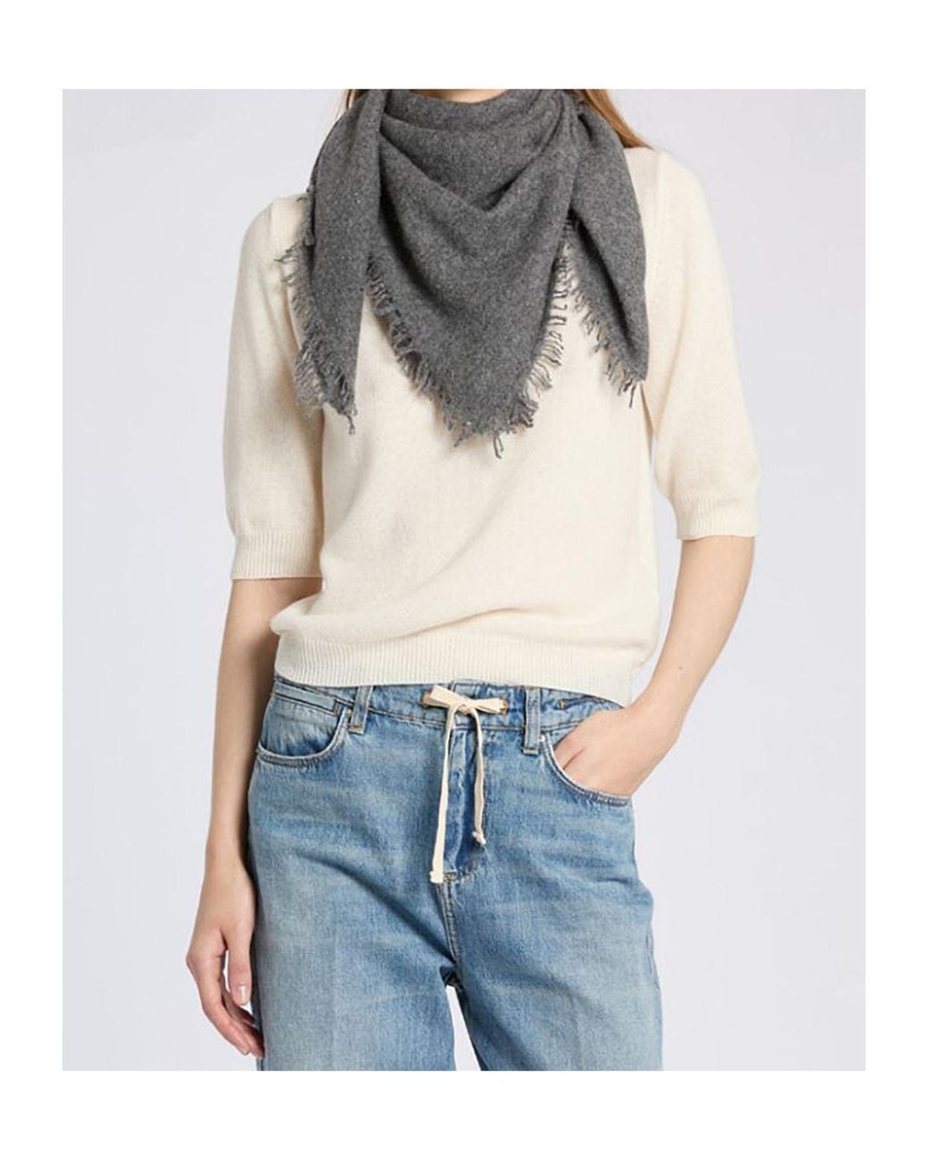Marella Gray Wool Scarf