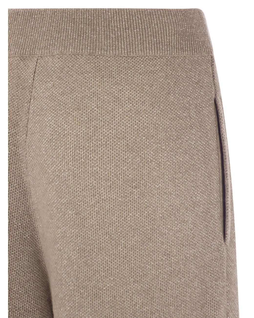 Brunello Cucinelli Gray Straight Leg Knitted Trousers