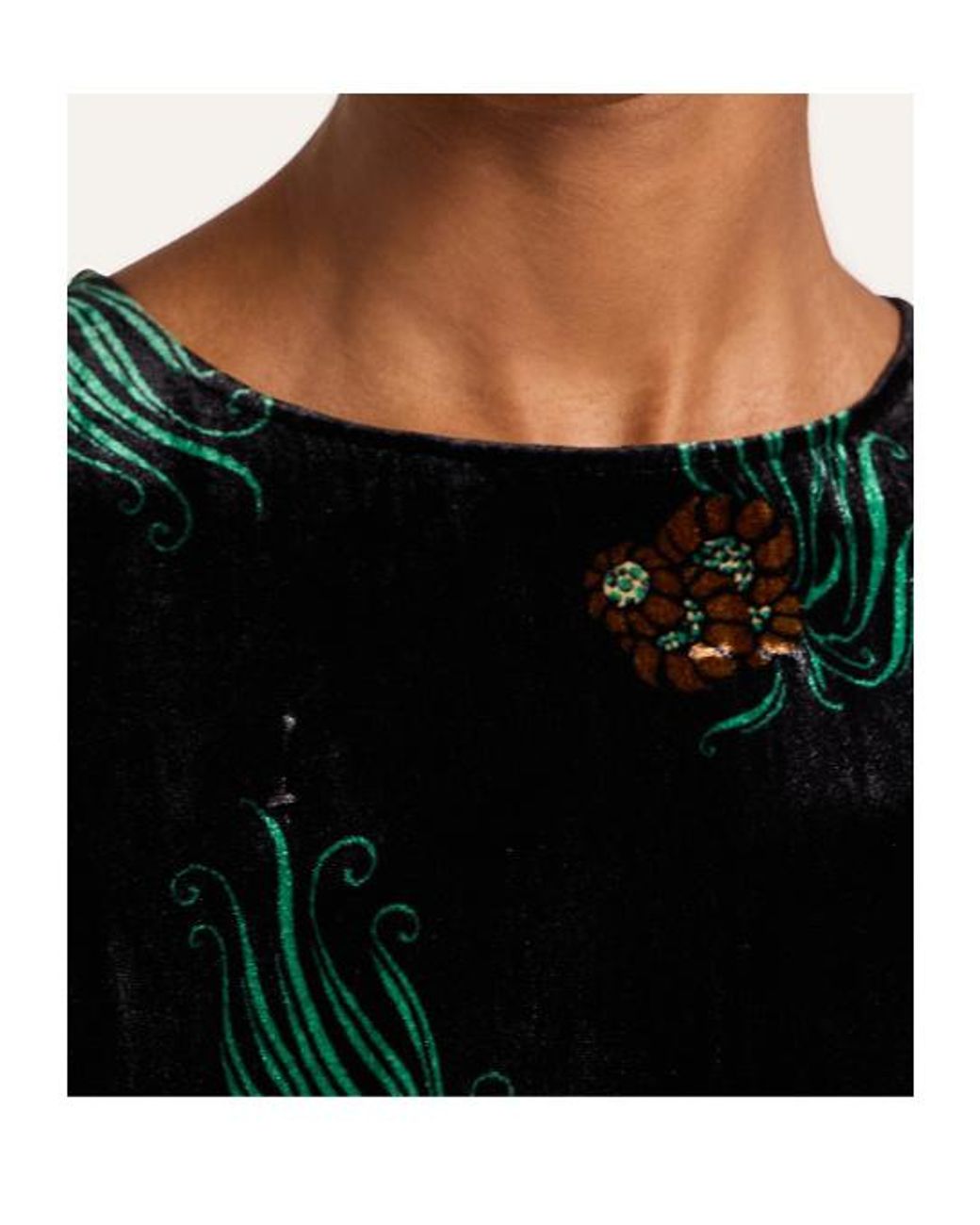 LaDoubleJ Black Sorella Printed Midi Dress
