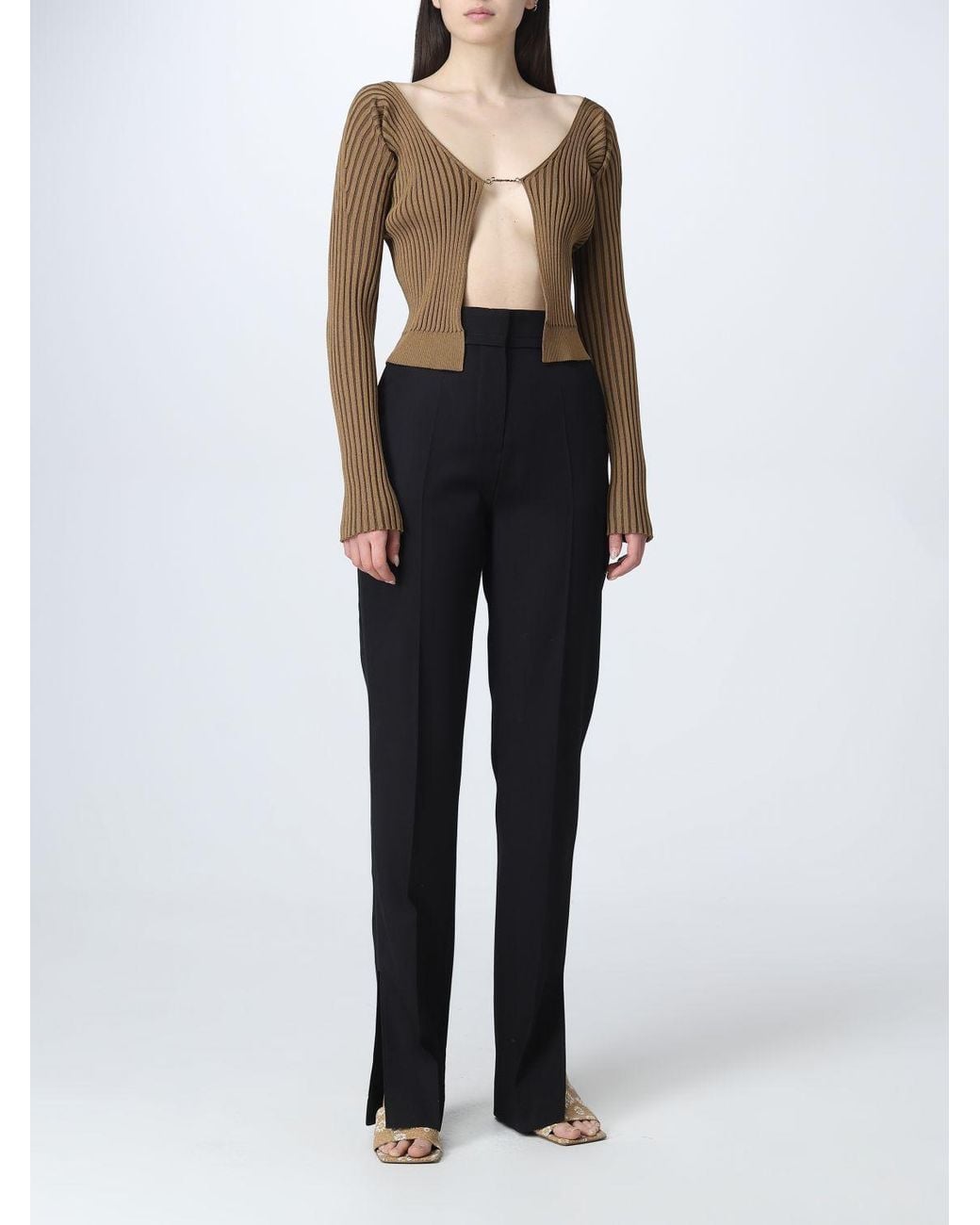 Jacquemus Brown Logo Long-Sleeve Cardigan