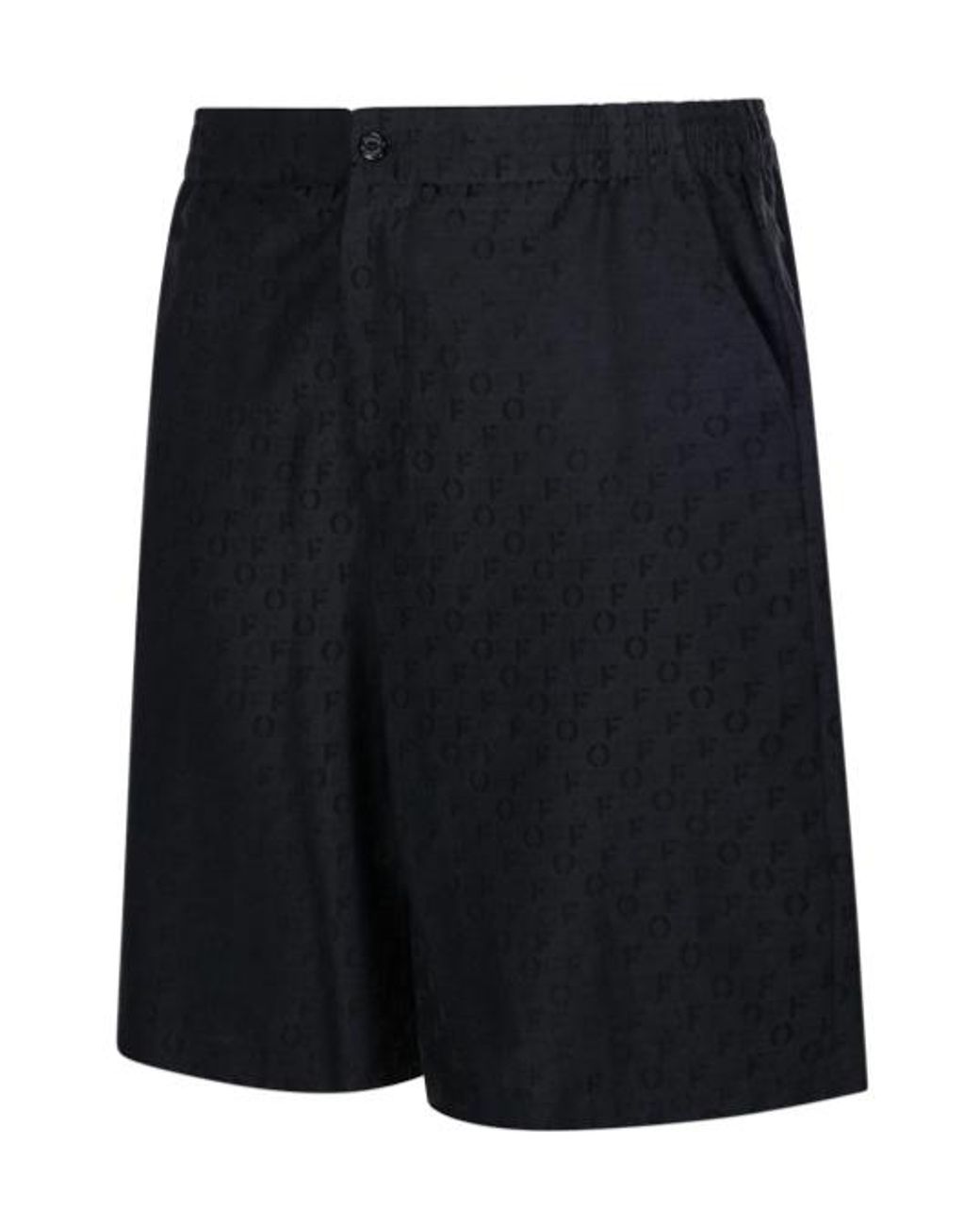 Off-White c/o Virgil Abloh Black All-Over Logo Patterned Bermuda Shorts for men