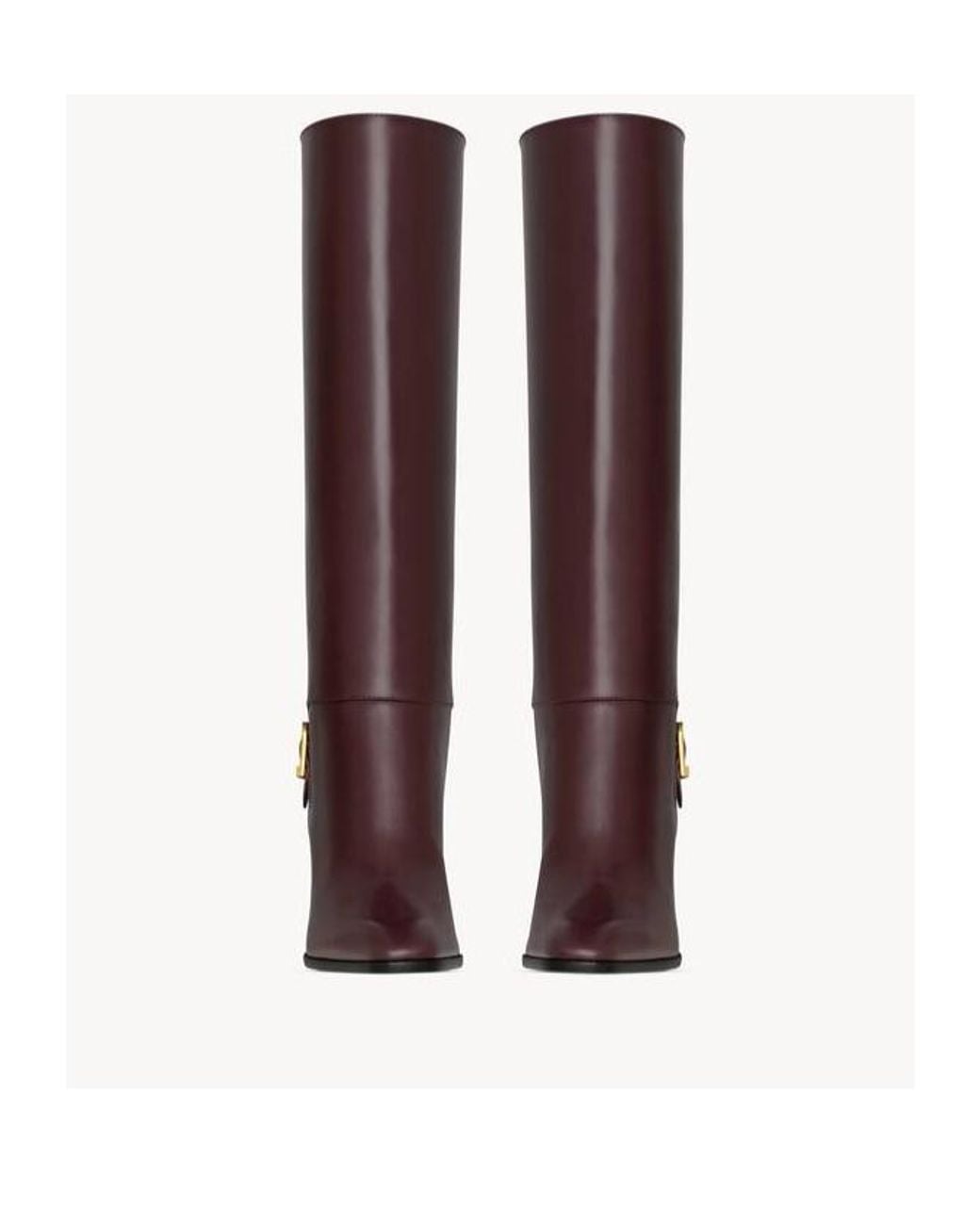 Saint Laurent Brown Julia Square Toe Boots