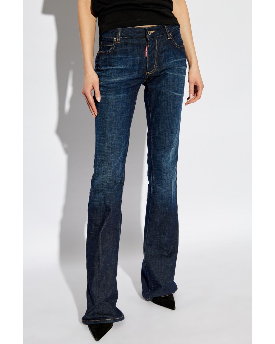 DSquared² Blue Mid-Waisted Flared Jeans