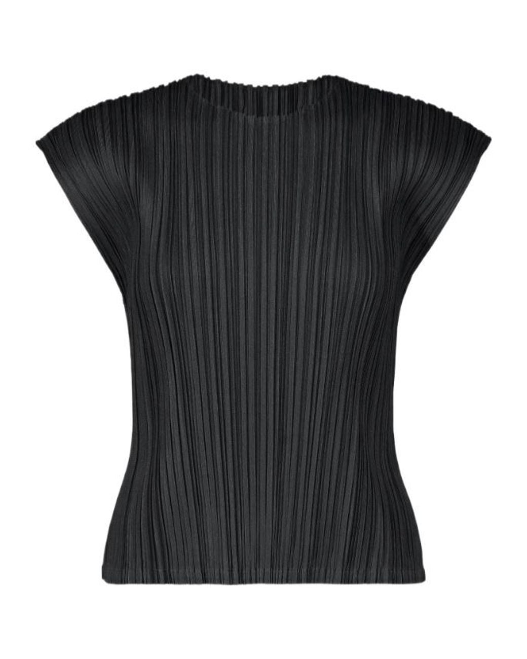 Pleats Please Issey Miyake Black Mellow Pleats Top