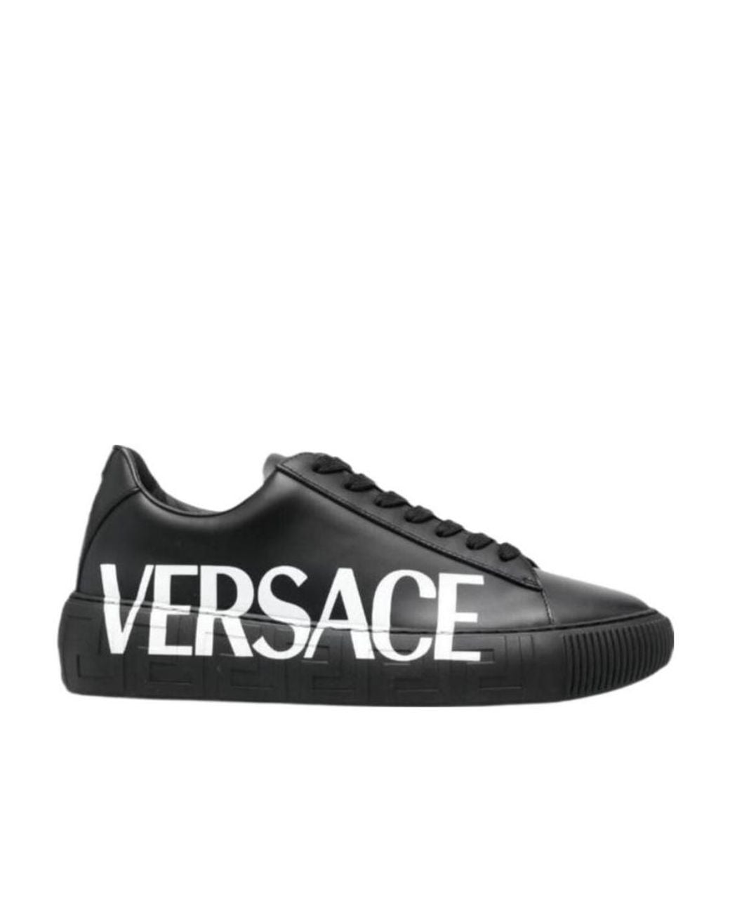 Versace Black Greca Logo Sneakers for men