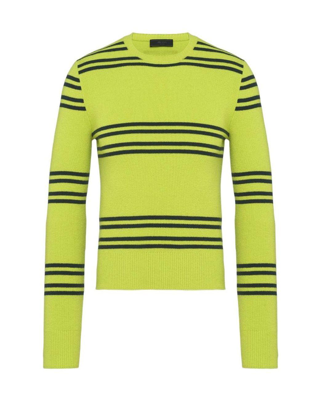 Prada Green Lambswool Crew-Neck Sweater for men