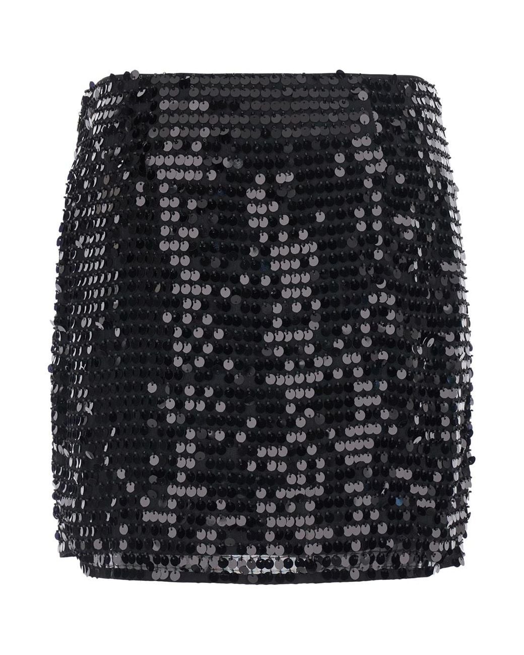 ROTATE BIRGER CHRISTENSEN Black Sequin Mini Skirt