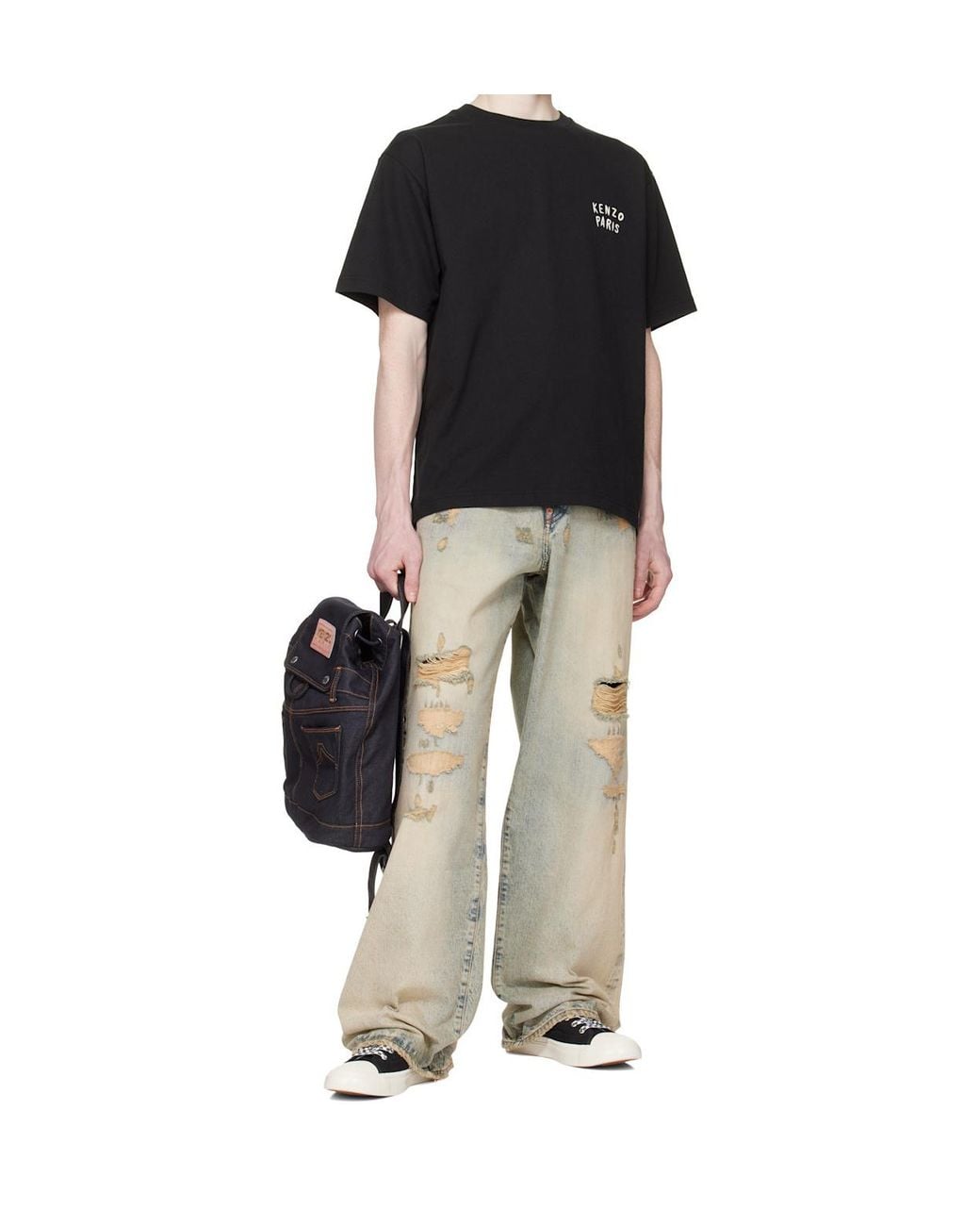 KENZO Green Turn Up Wide Fit Jeans for men