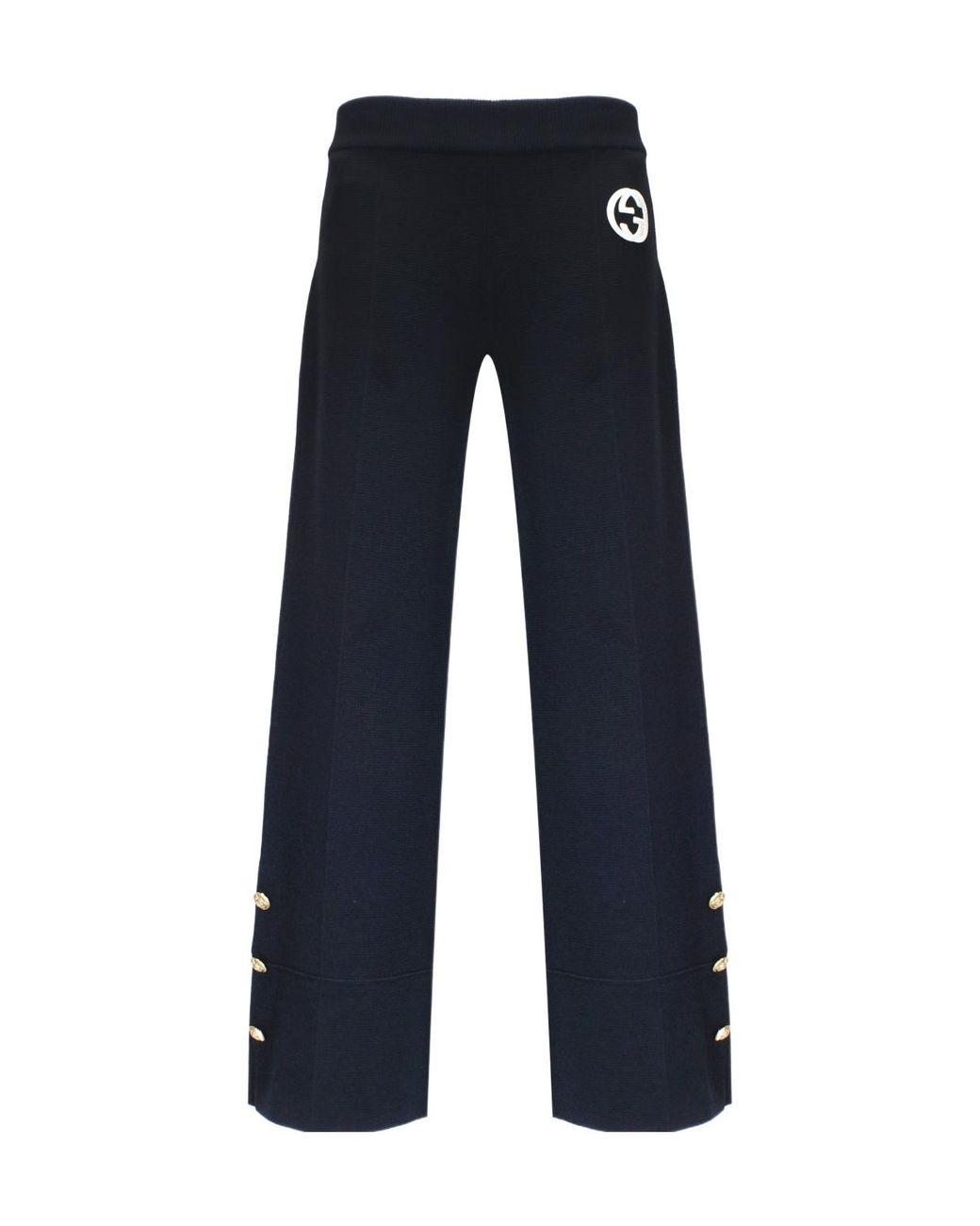 Gucci Blue Logo Embroidered Trousers