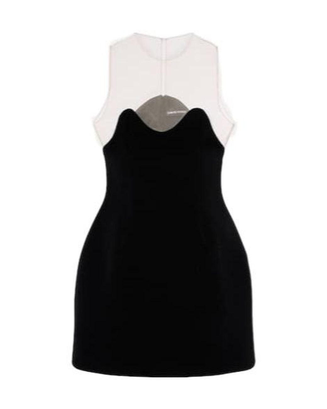 David Koma Black Wave Tulle Minidress