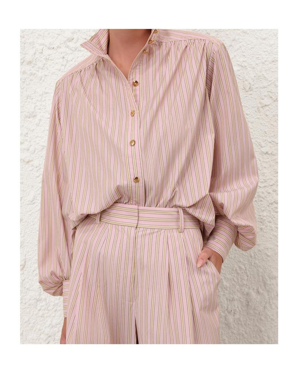 Zimmermann Pink Striped Shirt