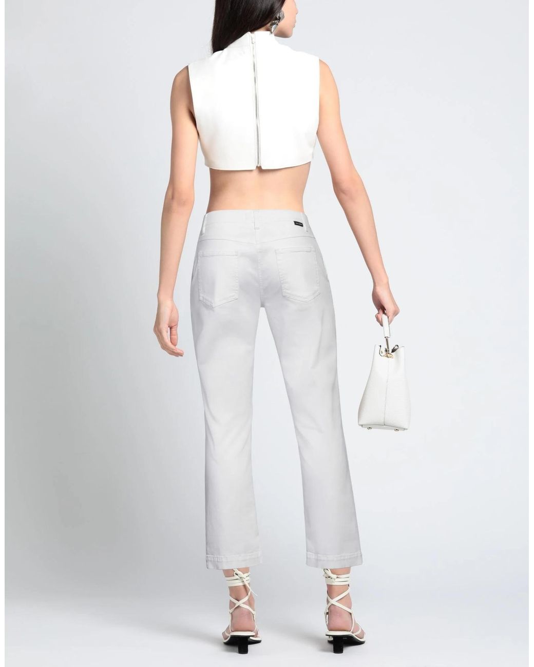 Dolce & Gabbana White Gabardine Casual Trouser