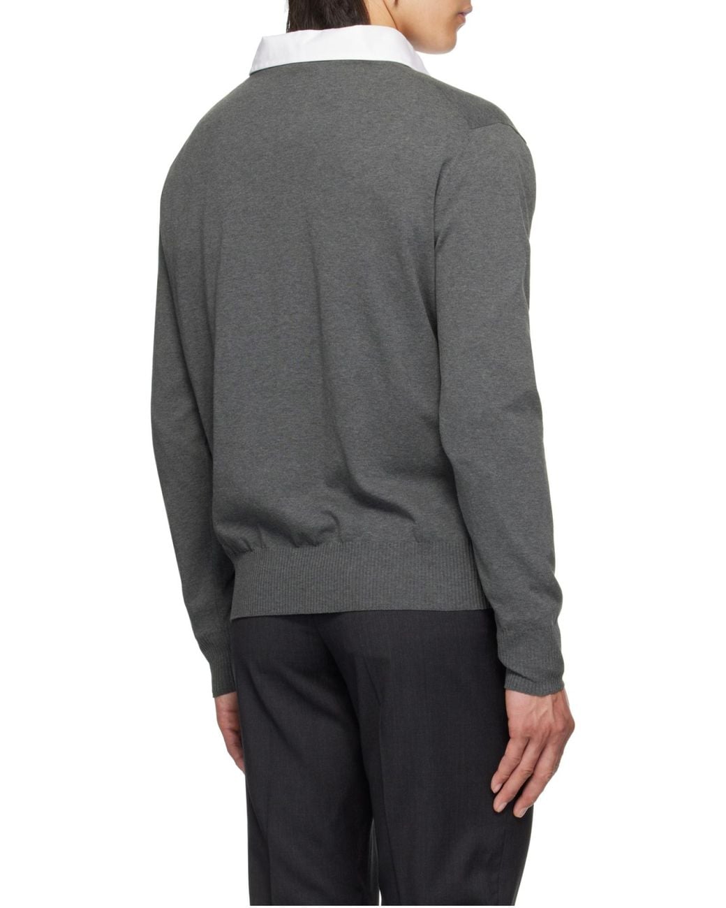 Vivienne Westwood Gray Logo Embroidered Crewneck Jumper for men