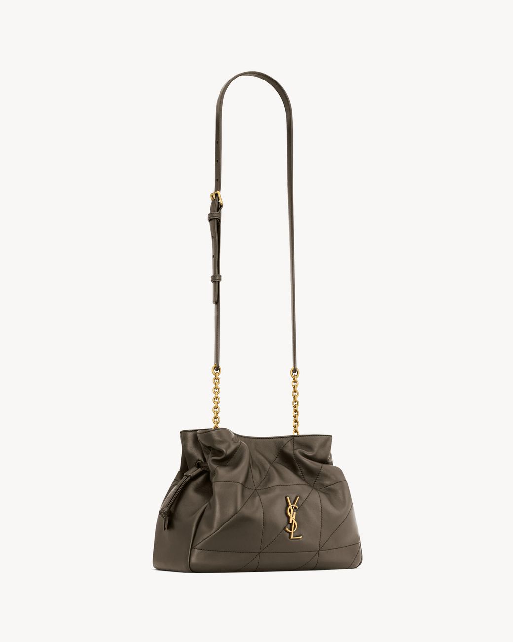 Saint Laurent White Jamie Logo Plaque Shoulder Bag