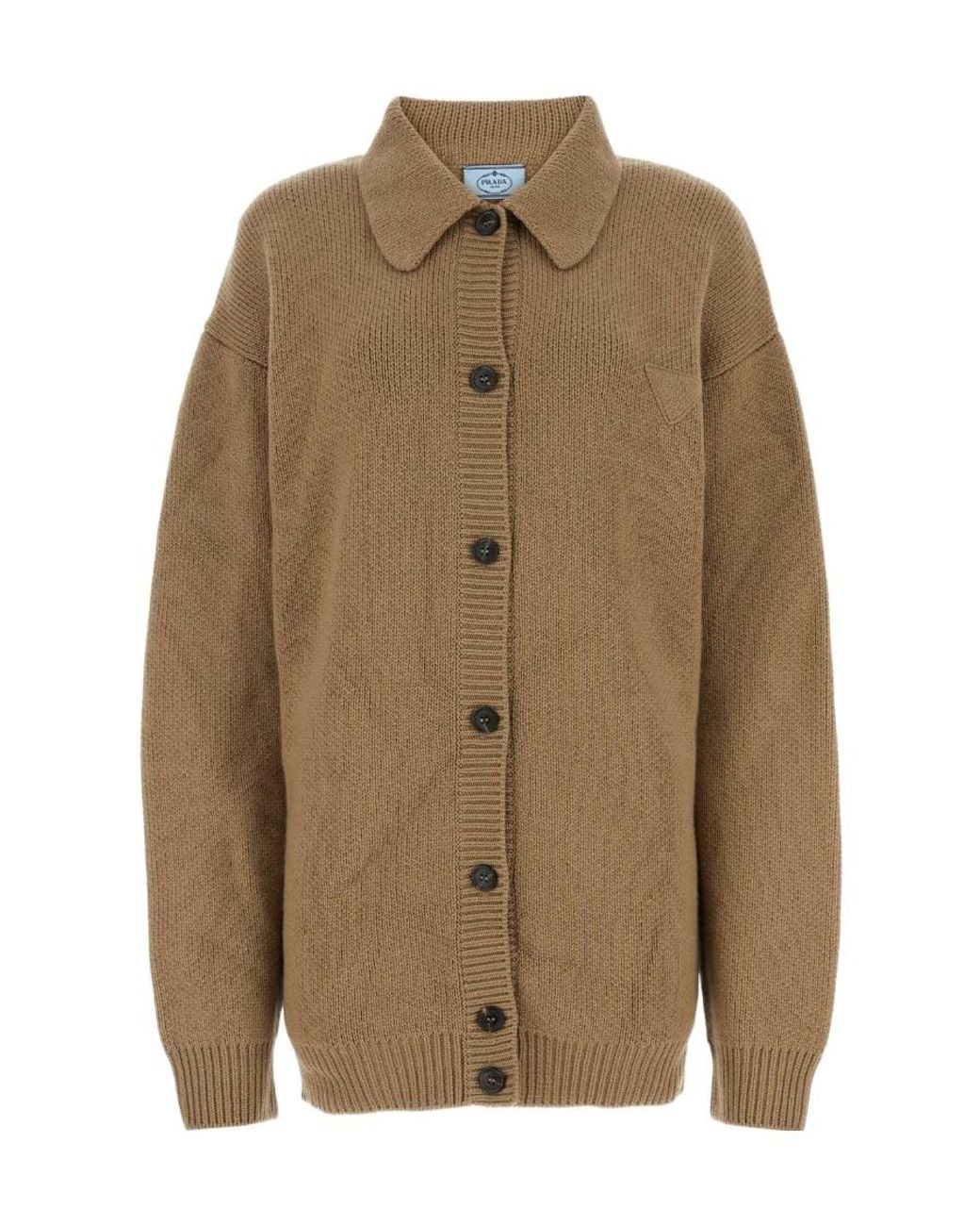 Prada Brown Prad Buttoned Knitted Cardigan