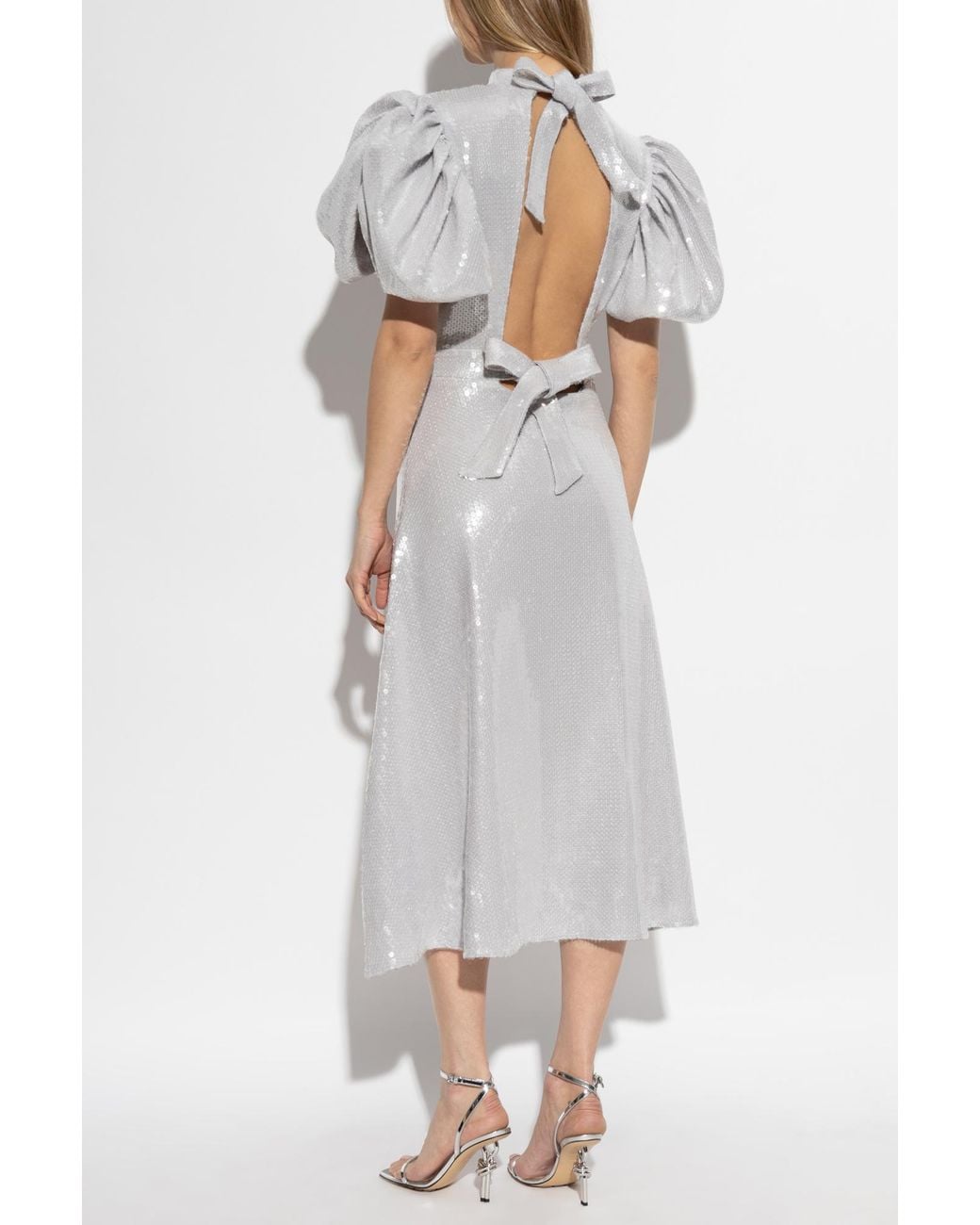 ROTATE BIRGER CHRISTENSEN White Sequin Embellished Midi Dress