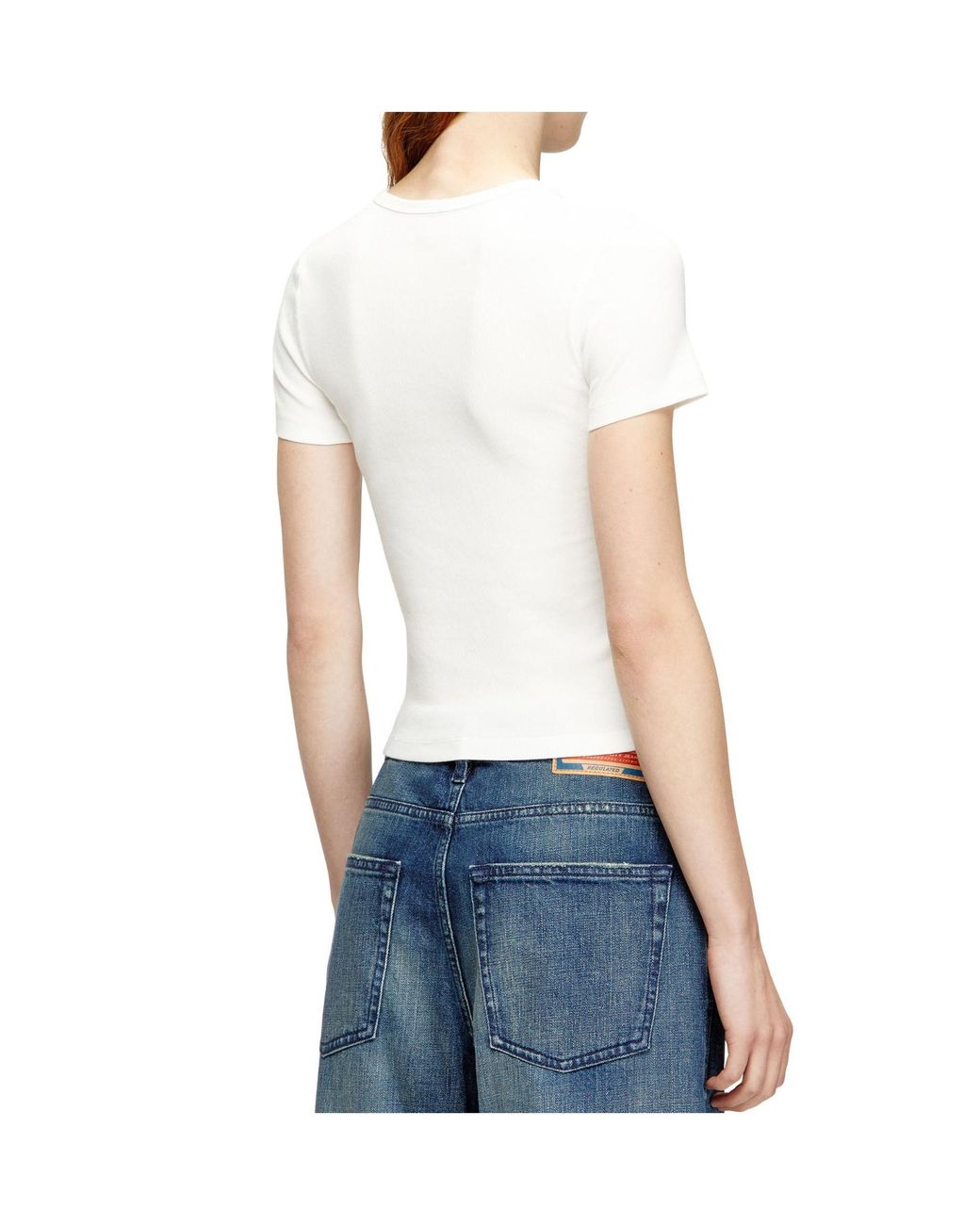 DIESEL White T-Ele-Long-Od T-Shirt