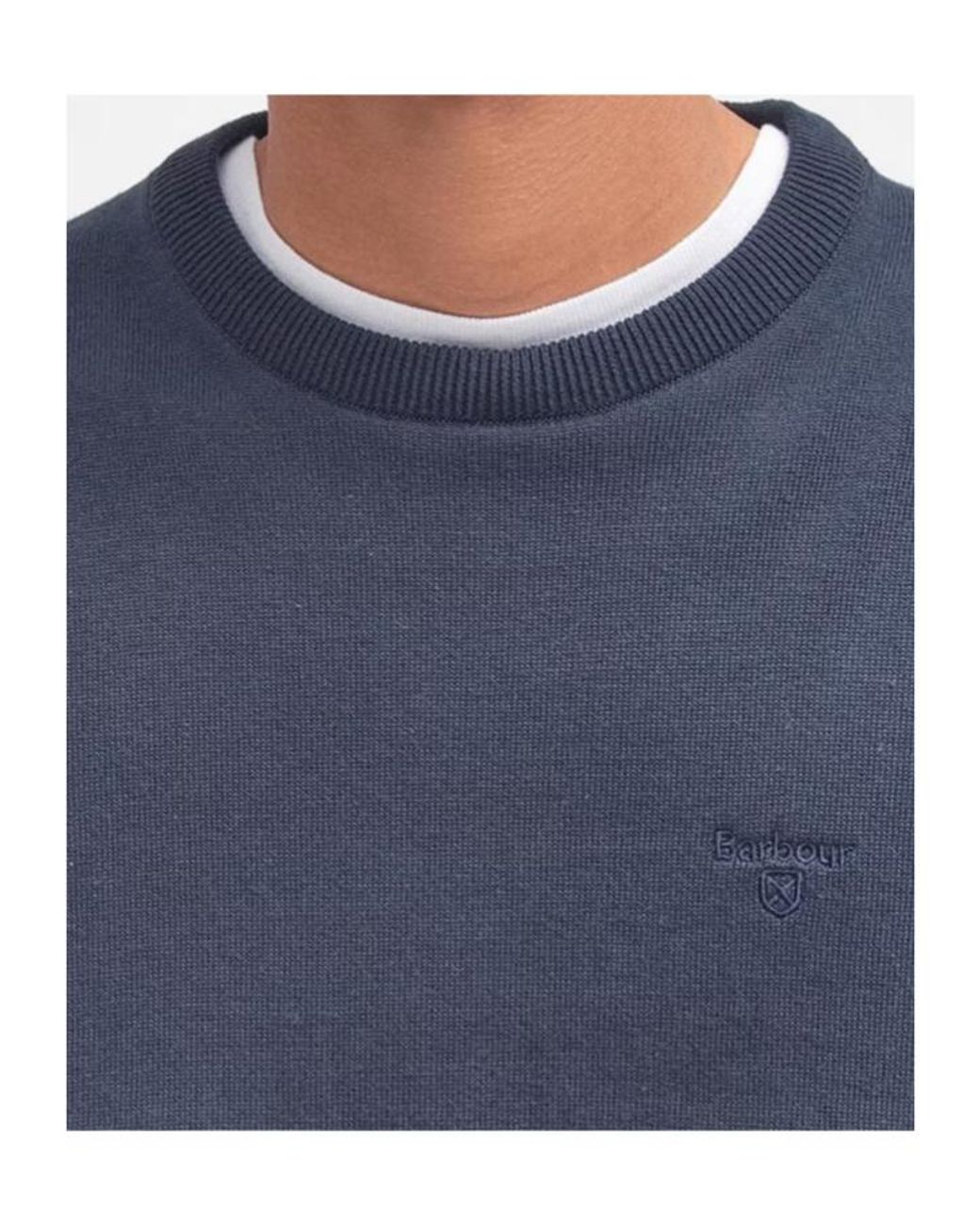 Barbour Blue Crew Neck Jumper for men