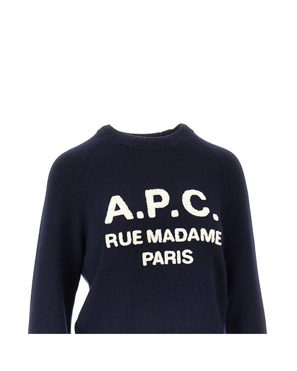 A.P.C. Blue Logo-Embroidered Raglan-Sleeve Sweater