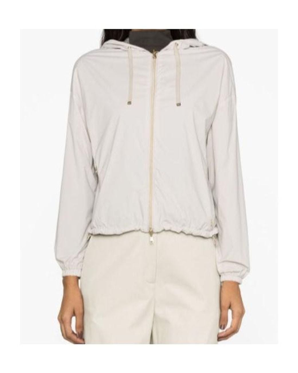 Herno Gray Chiara Cropped Hooded Jacket