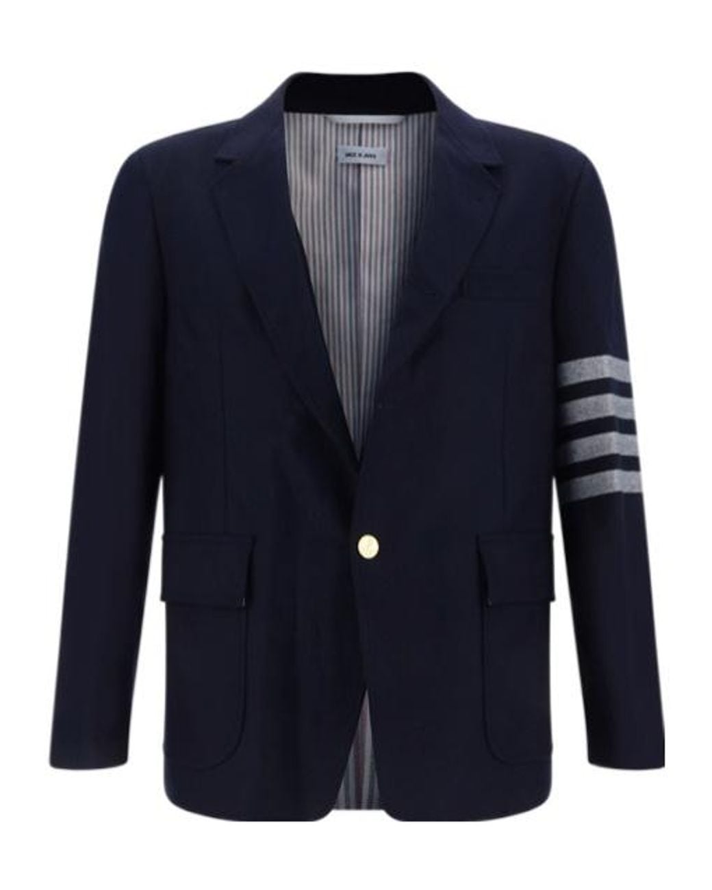 Thom Browne Blue Single-Breasted Striped Tailored Blazer for men