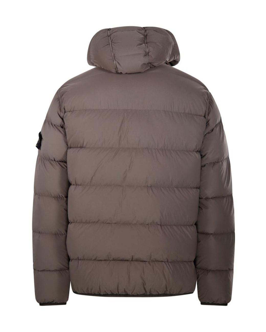 Stone Island Gray Padded Hooded Puffer Jacket for men