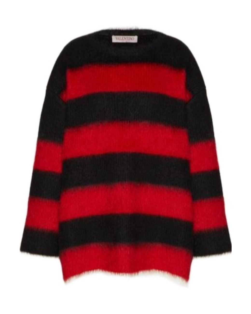 Valentino Red Striped Crewneck Jumper