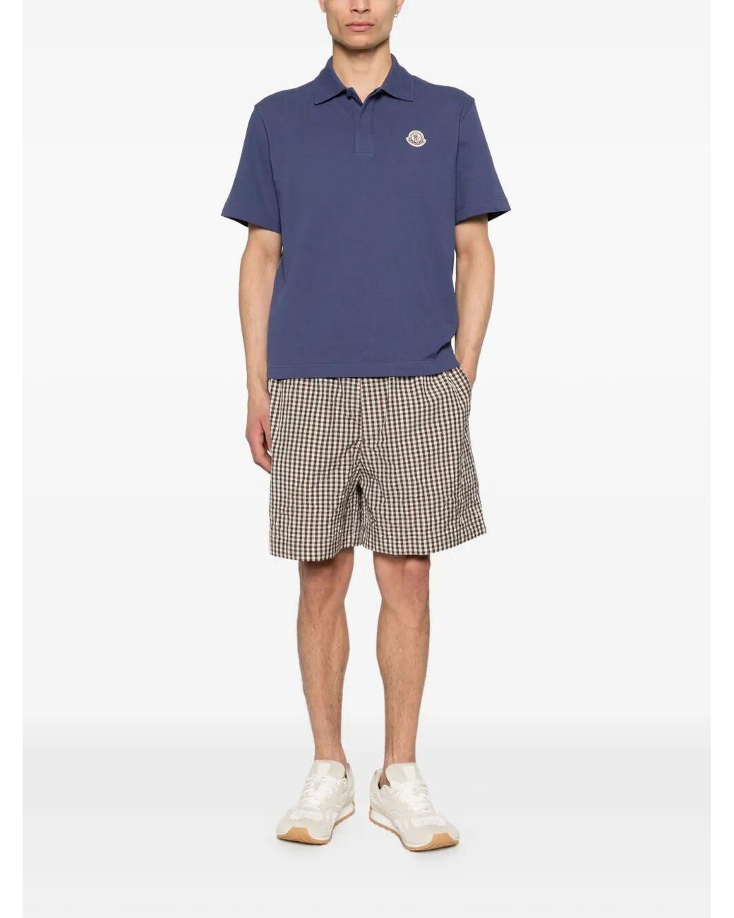 Moncler Blue Polo Shirt for men