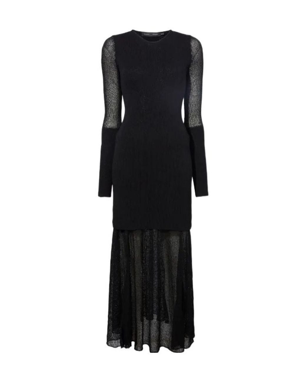 Proenza Schouler Black Semi-Sheer Knit Maxi Dress