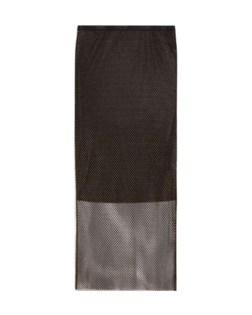Sportmax Brown Embellished Mesh Skirt