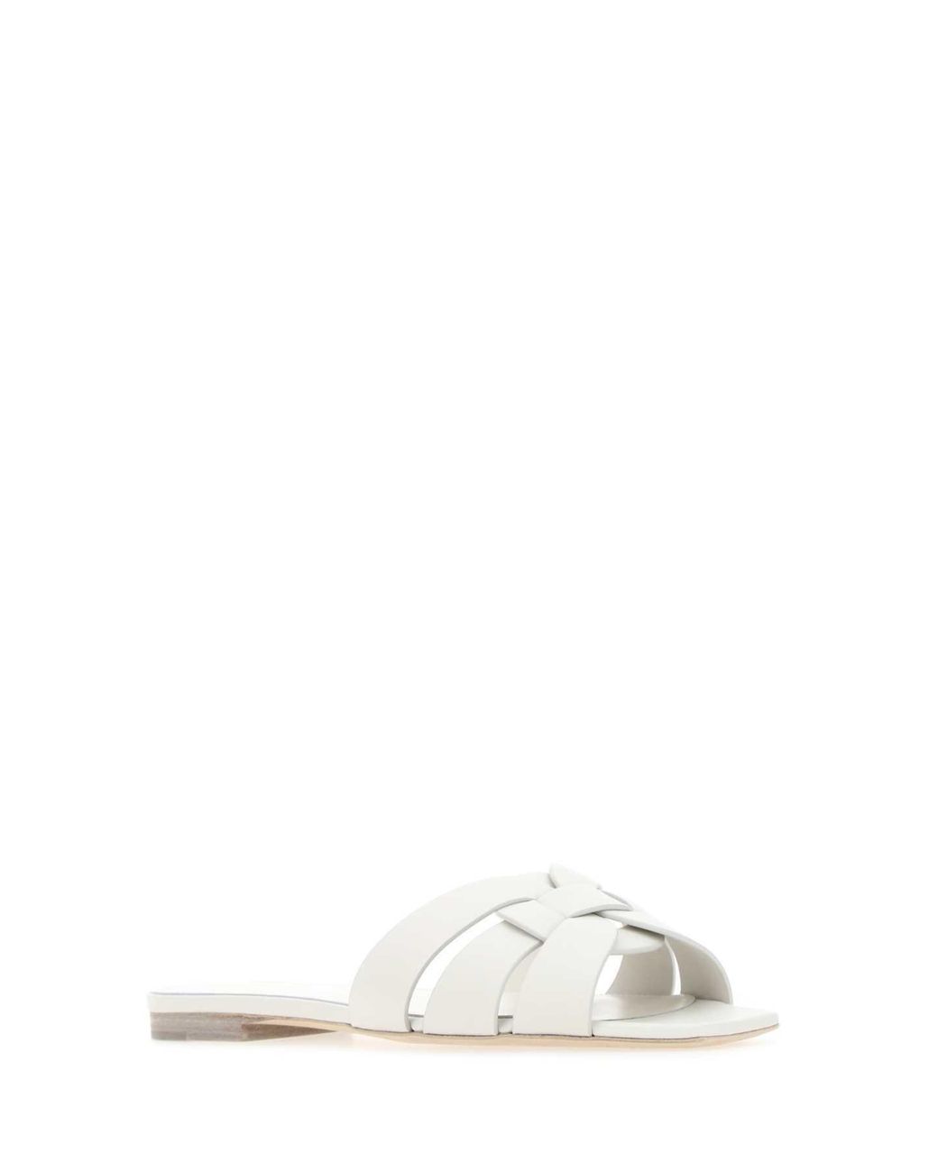 Saint Laurent White Tribute Flat Sandals