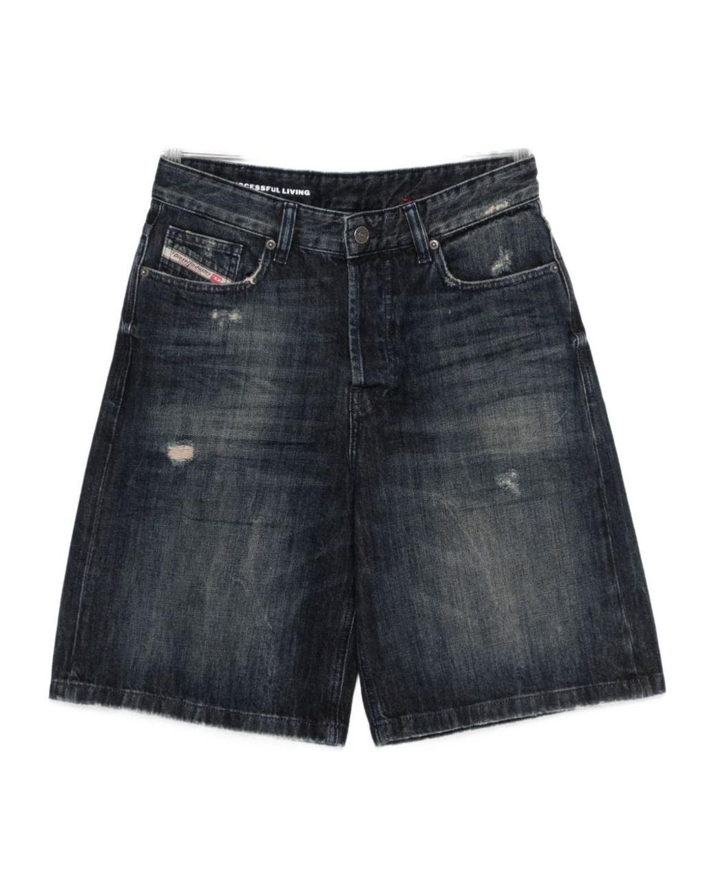 DIESEL Blue Denim Shorts With Belt Loops
