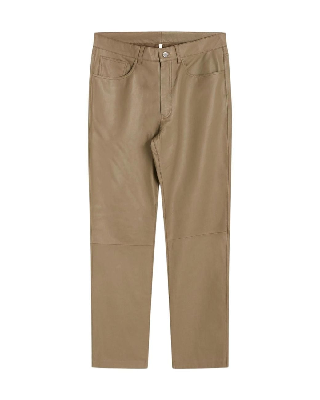 sunflower Natural Leather Pants With Belt Loops for men